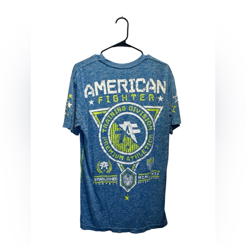 American Fighter‎ by Affliction Men's XL Graphic T-Shirt Blue Buckle Brand